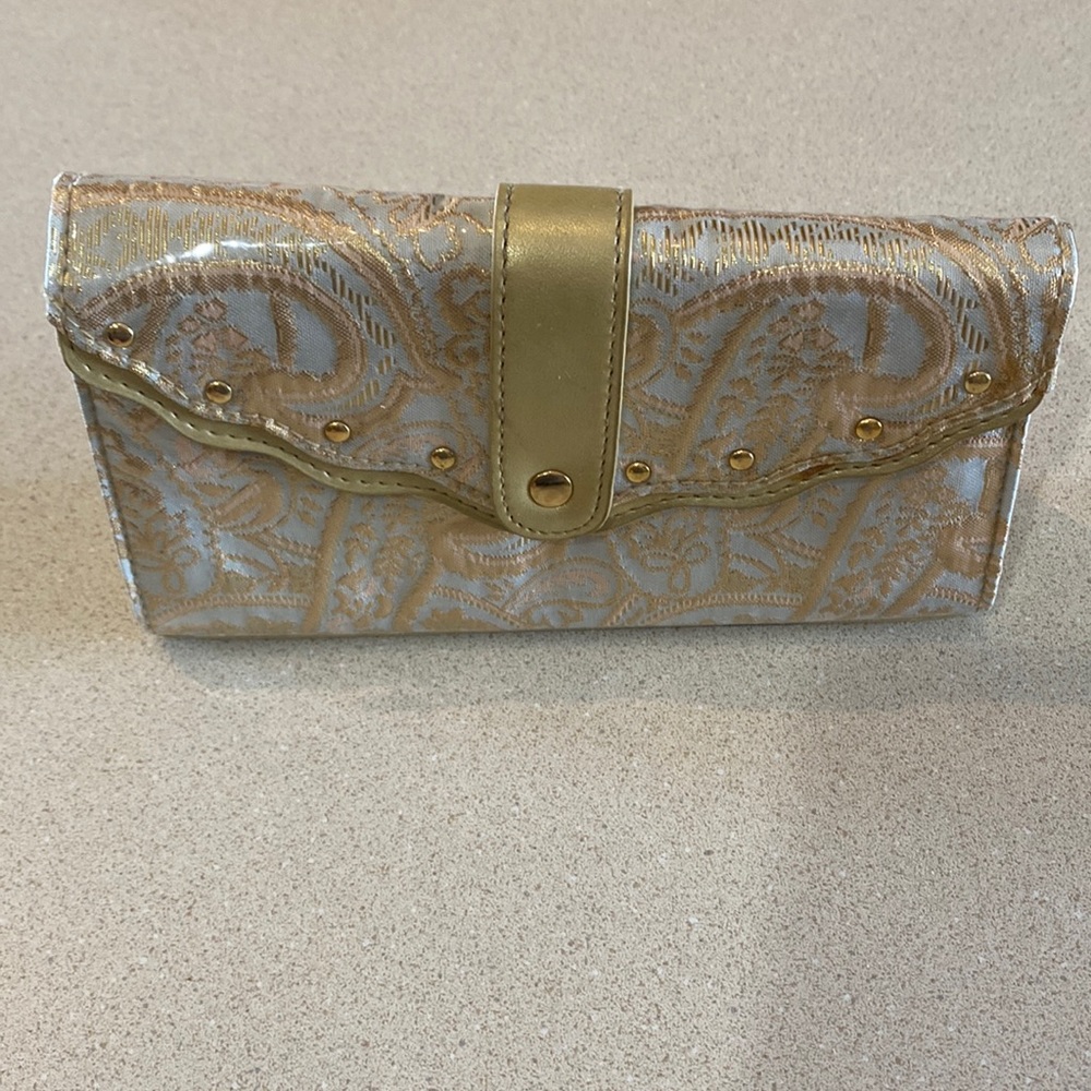 Frankie and Johnnie gold clutch